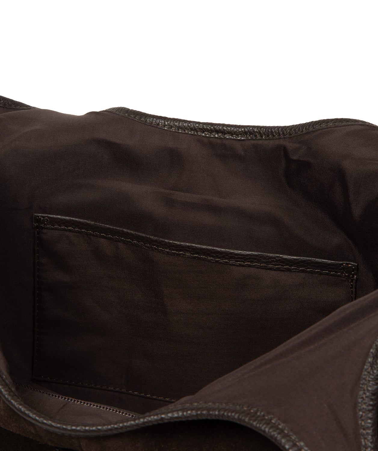 'Lark' Espresso Suede & Leather Tote Bag