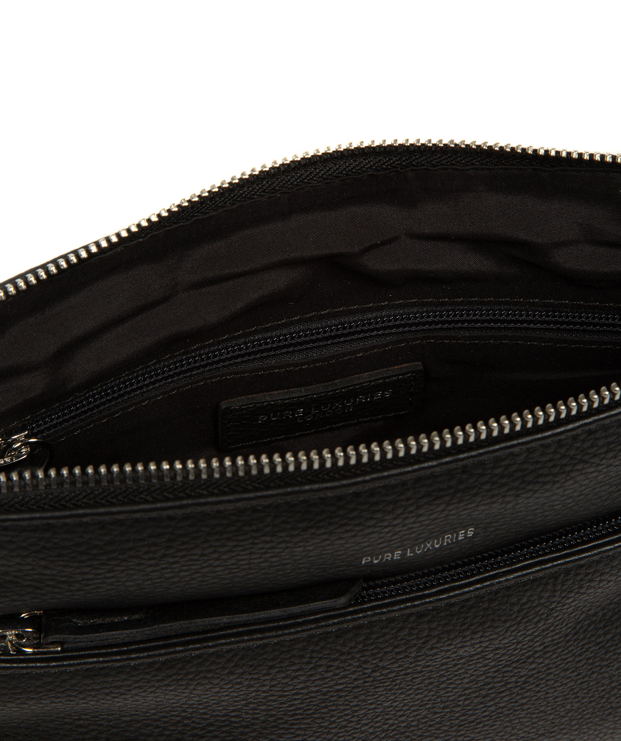 'Amara' Black Leather Cross Body Bag