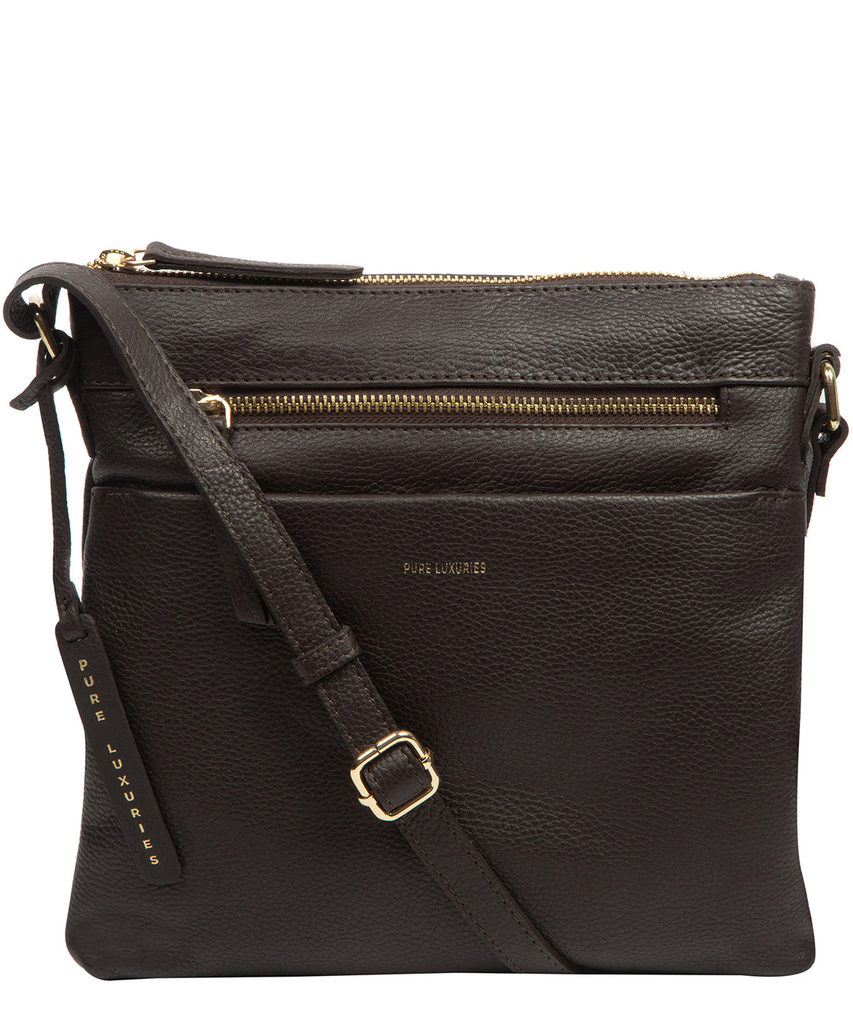 'Lucero' Espresso Leather Cross Body Bag