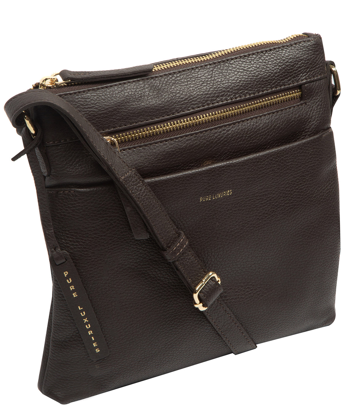 'Lucero' Espresso Leather Cross Body Bag