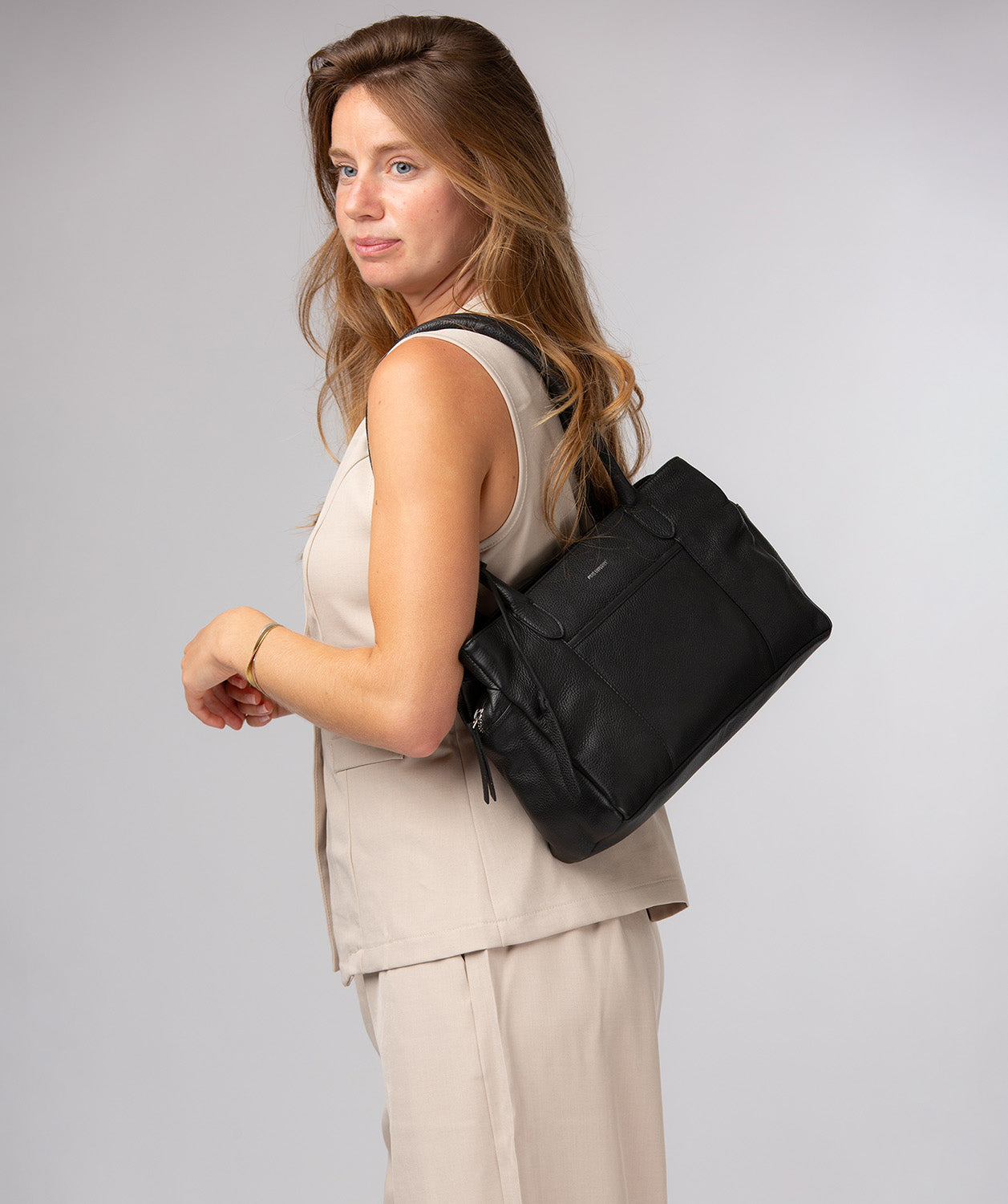 'Manon' Black Leather Handbag