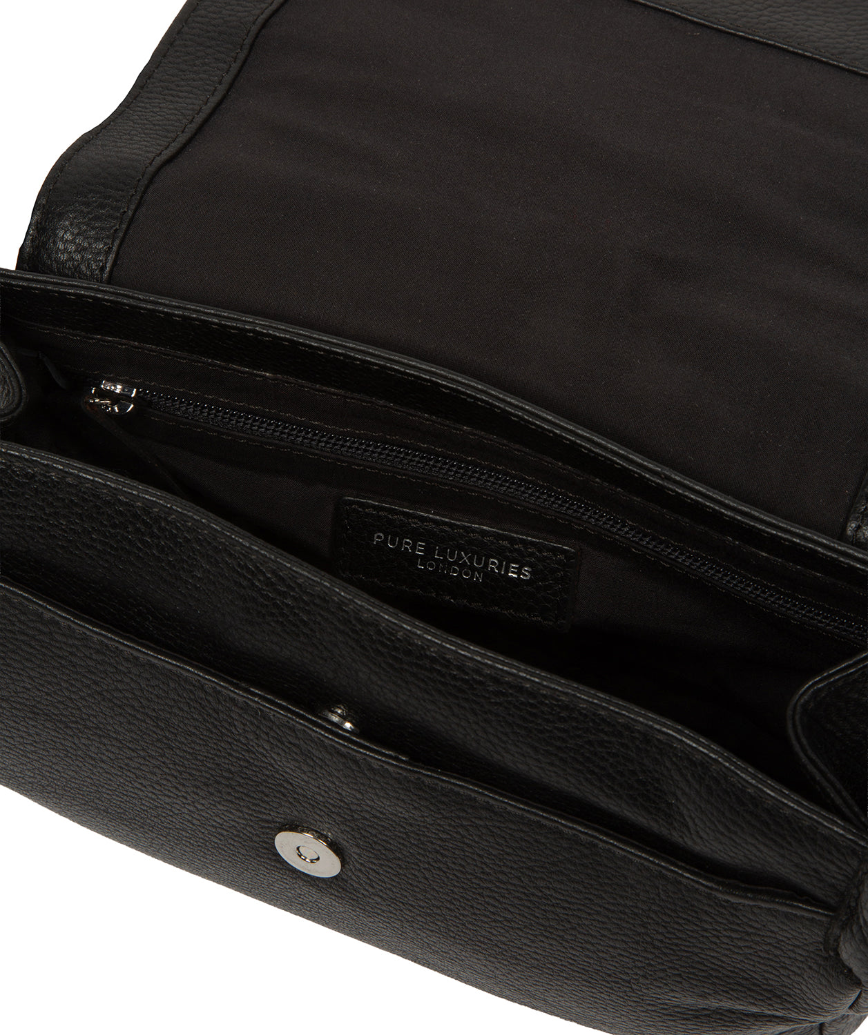 'Callie' Black Leather Cross Body Bag