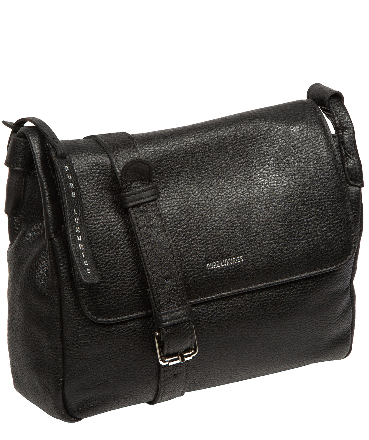 'Callie' Black Leather Cross Body Bag