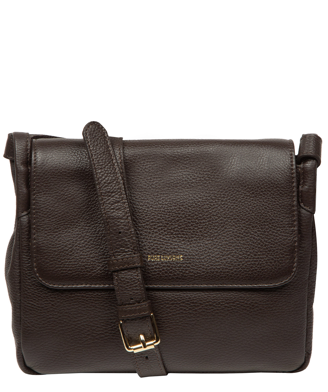 'Callie' Espresso Leather Cross Body Bag