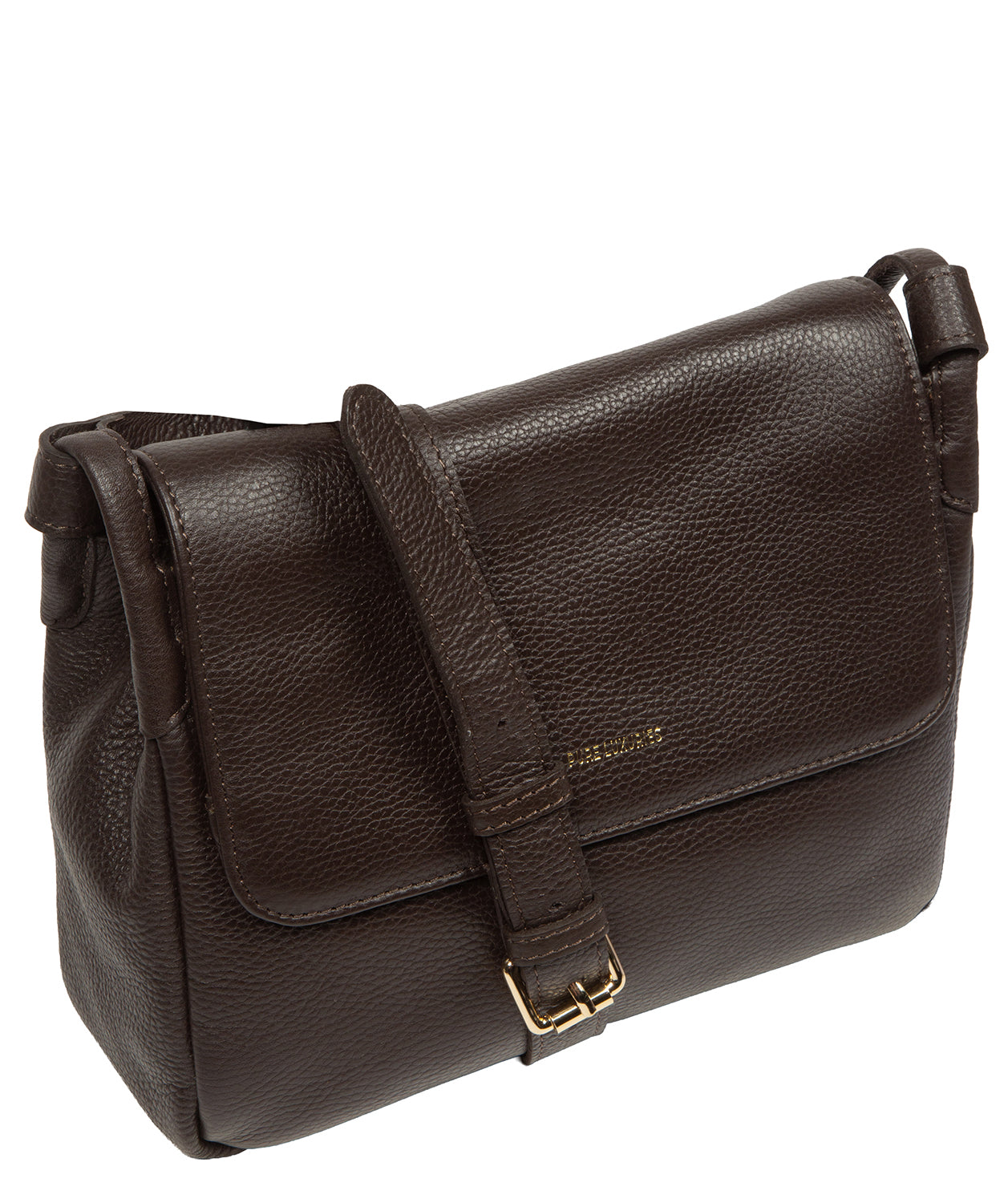 'Callie' Espresso Leather Cross Body Bag