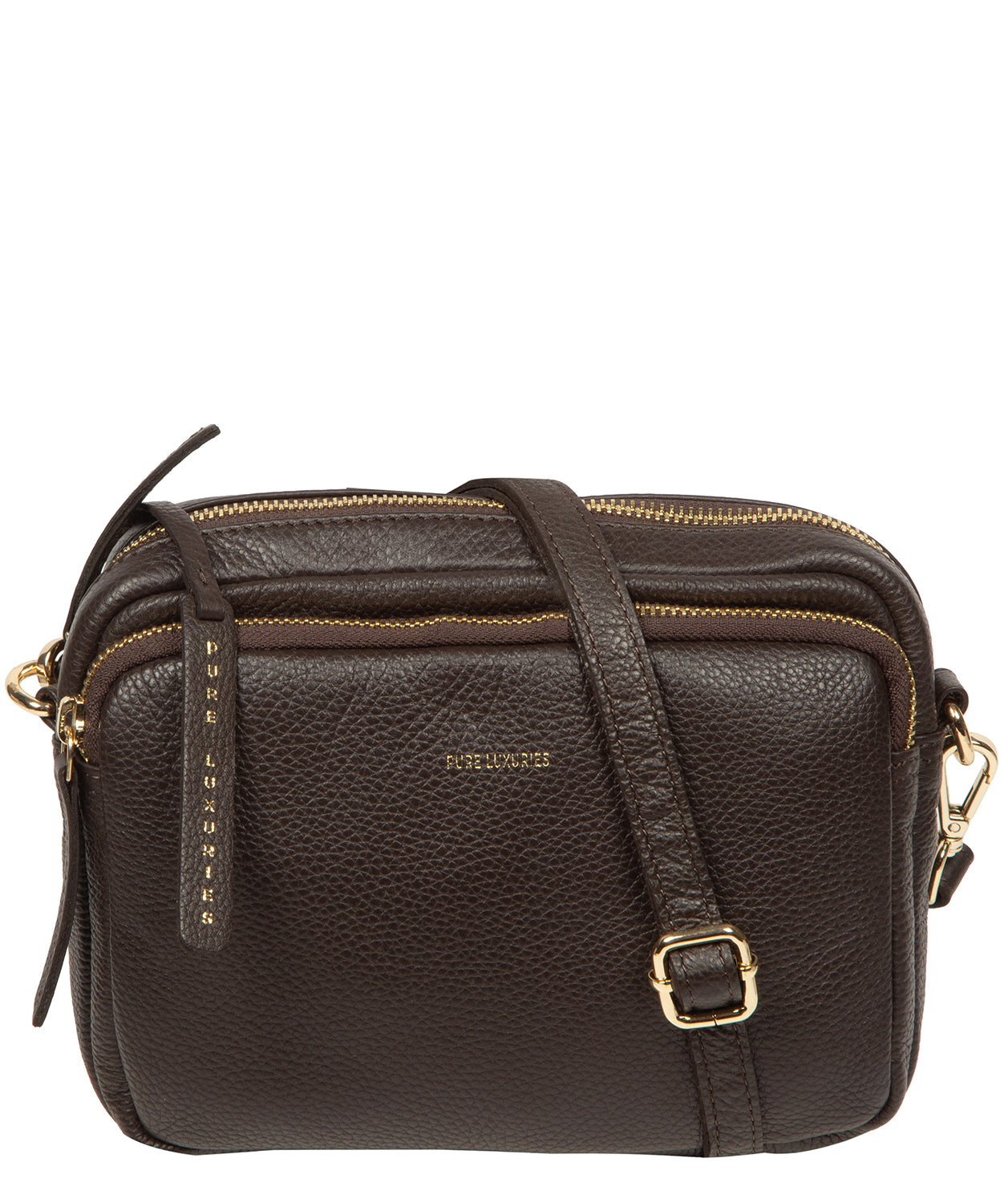 'Remi' Espresso Leather Cross Body Bag