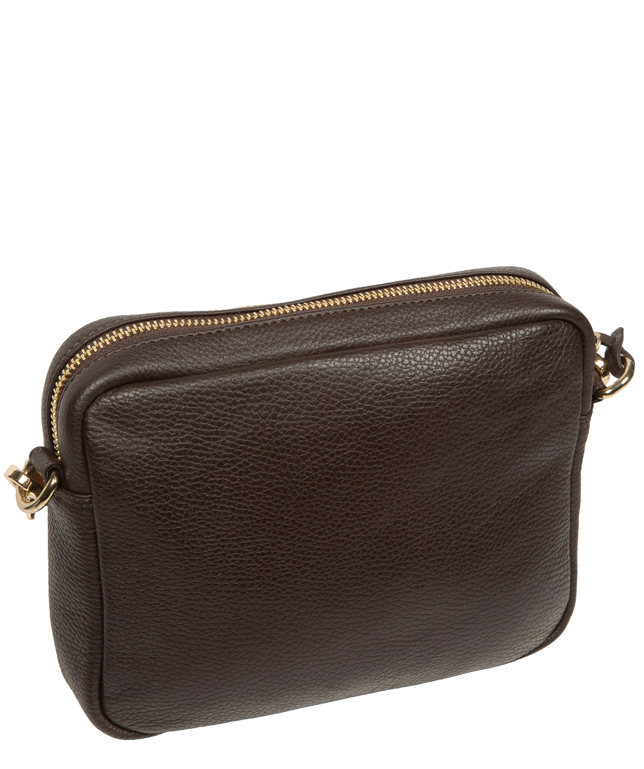 'Remi' Espresso & Tan Leather Cross Body Bag