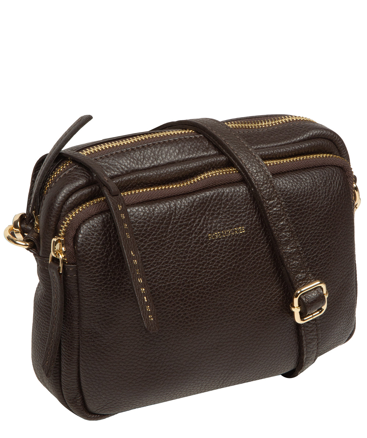 'Remi' Espresso Leather Cross Body Bag