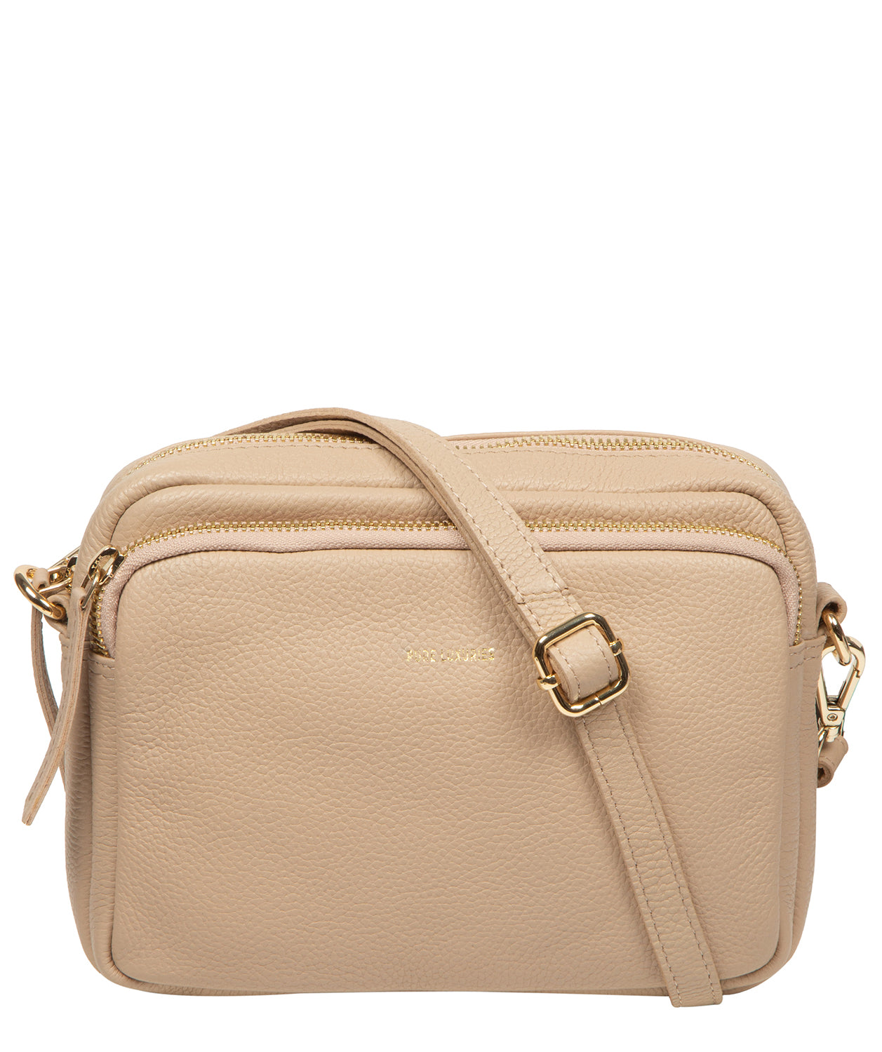 'Remi' Latte Leather Cross Body Bag