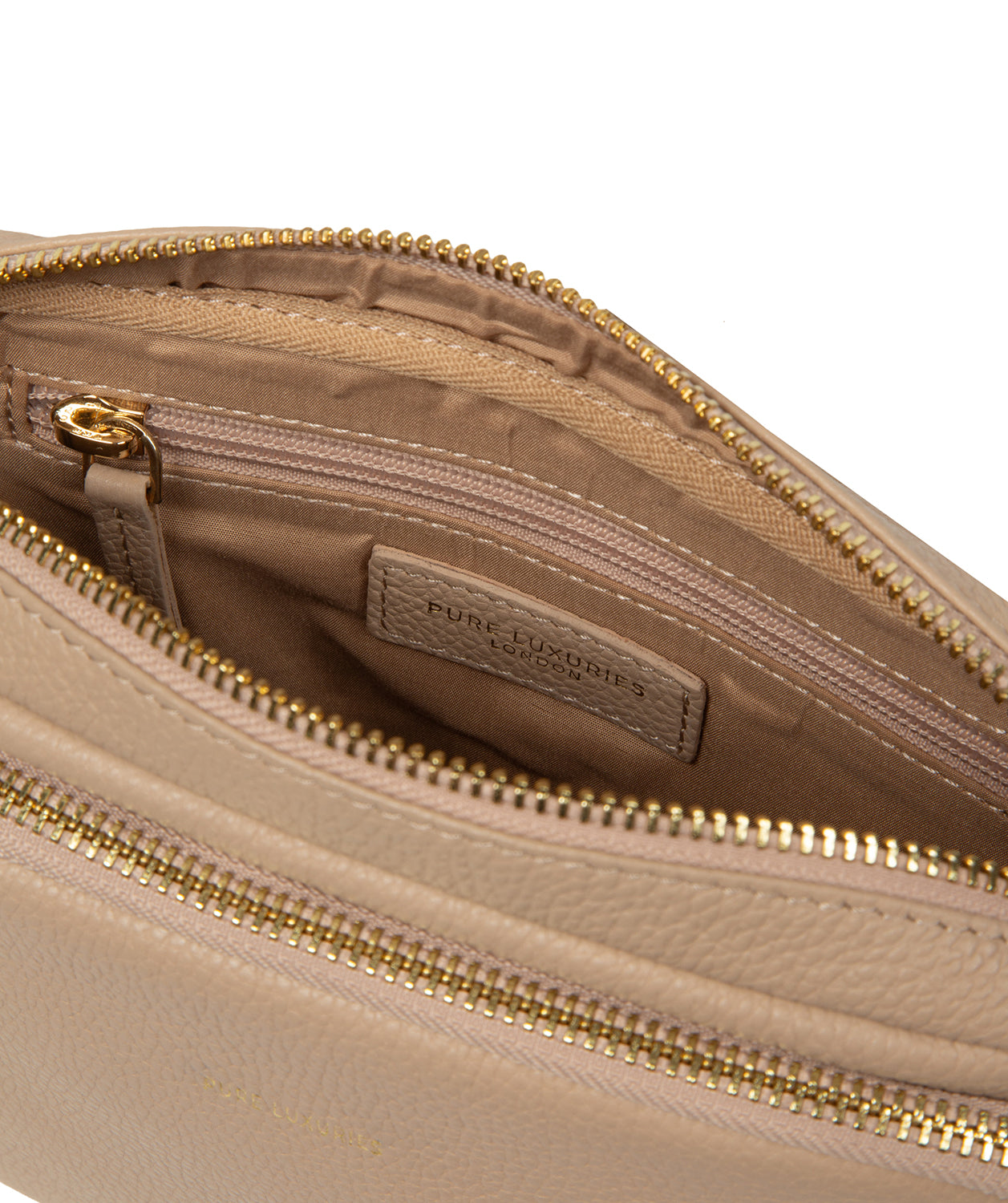 'Remi' Latte Leather Cross Body Bag
