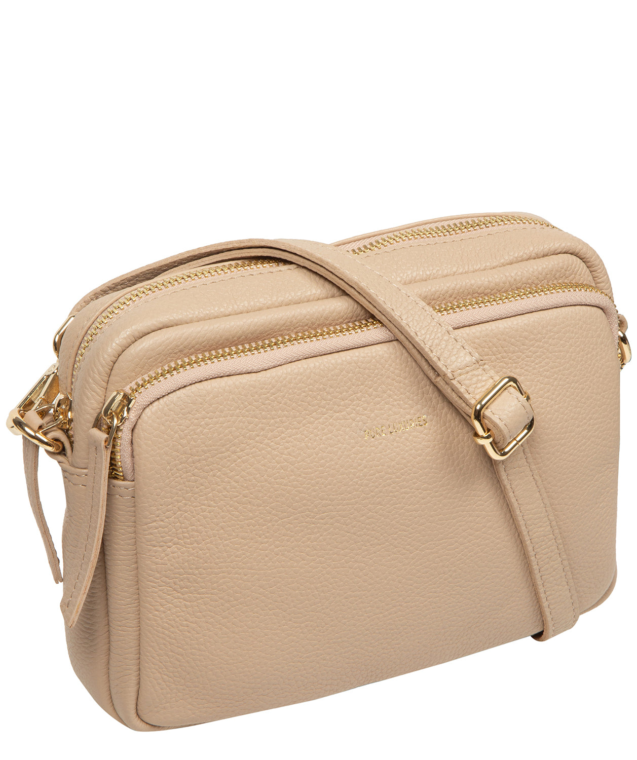 'Remi' Latte Leather Cross Body Bag