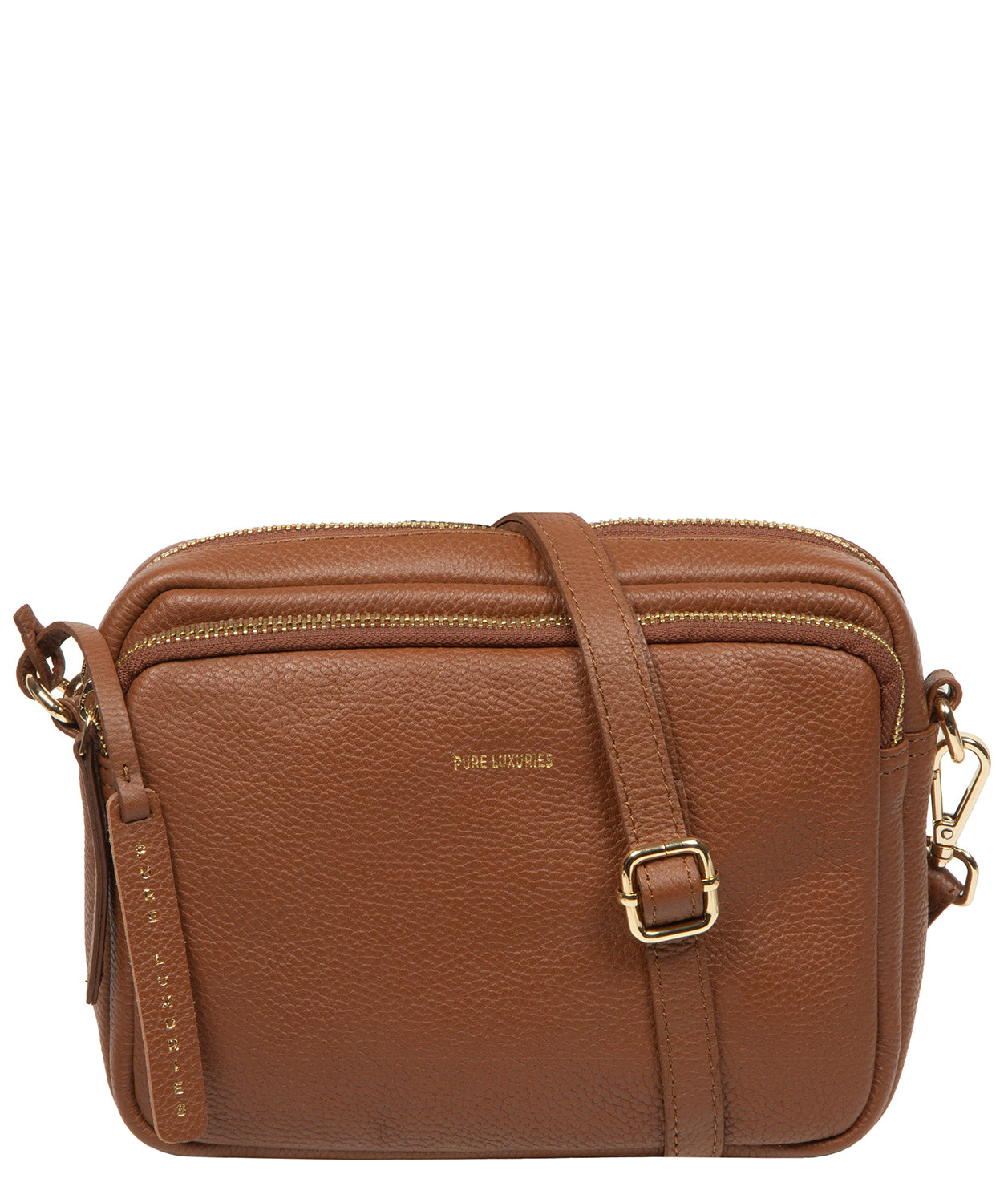 'Remi' Tan Leather Cross Body Bag