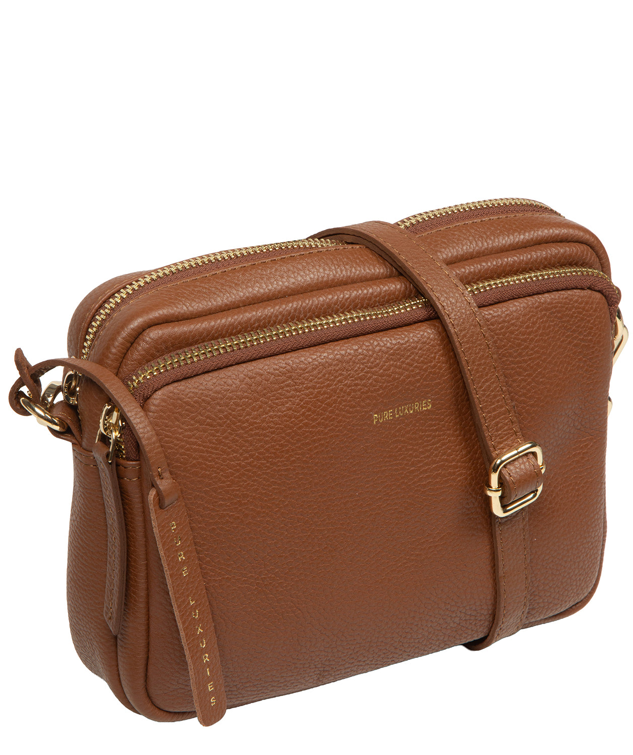 'Remi' Tan Leather Cross Body Bag