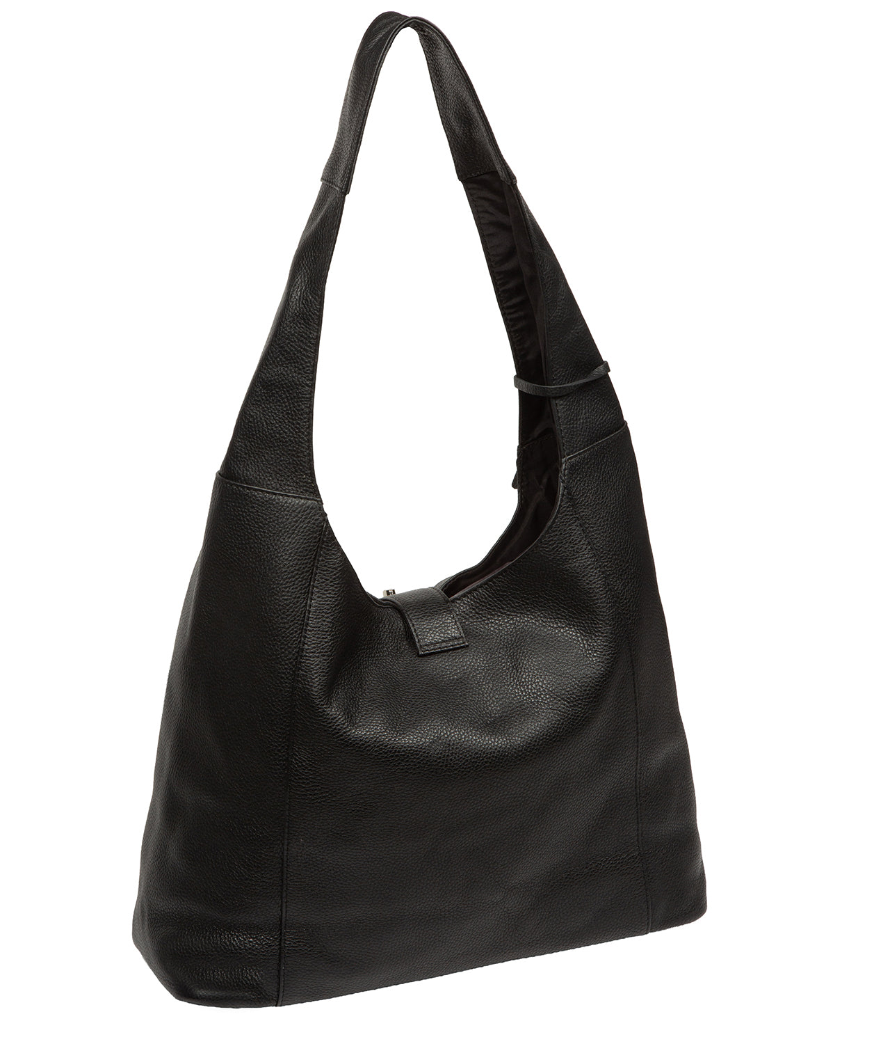 'Evora' Black Leather Shoulder Bag