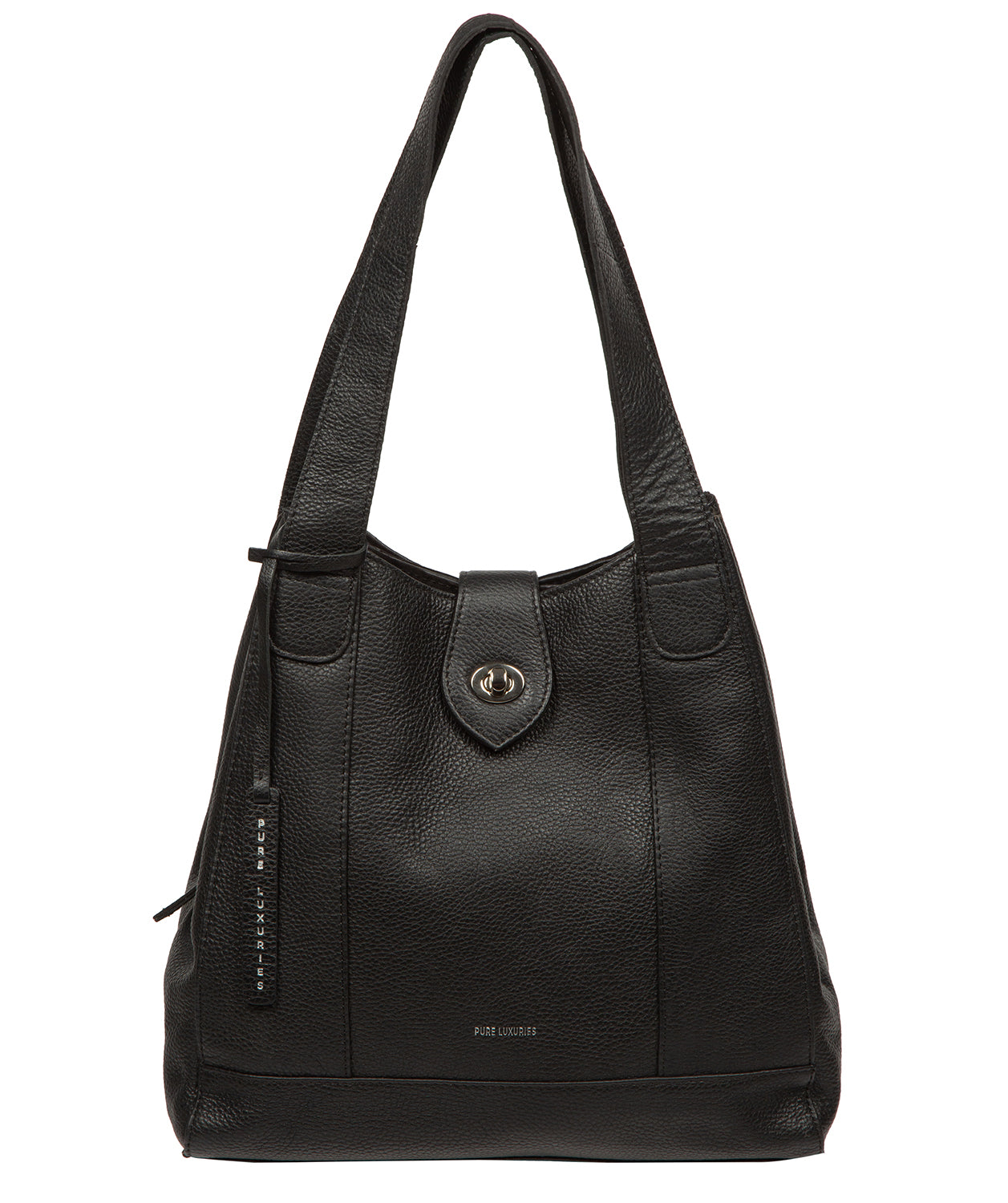'Nicole' Black Leather Handbag