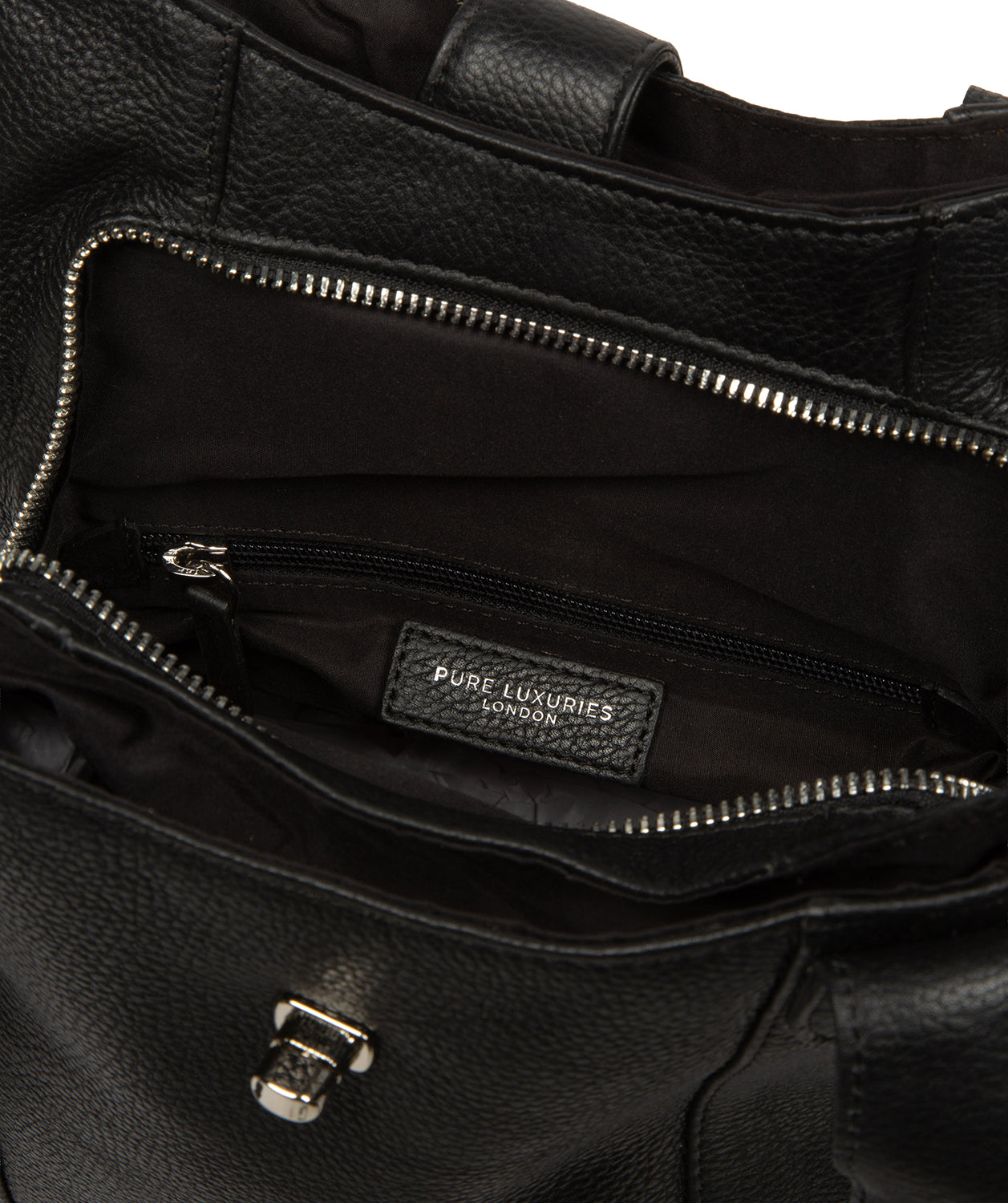 'Nicole' Black Leather Handbag