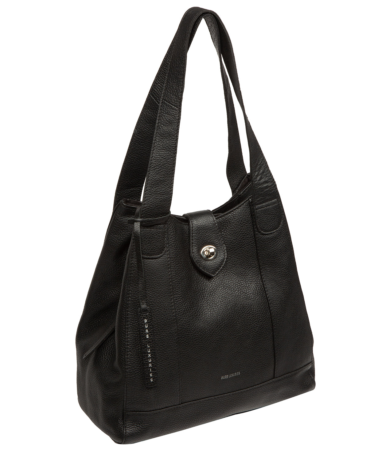'Nicole' Black Leather Handbag