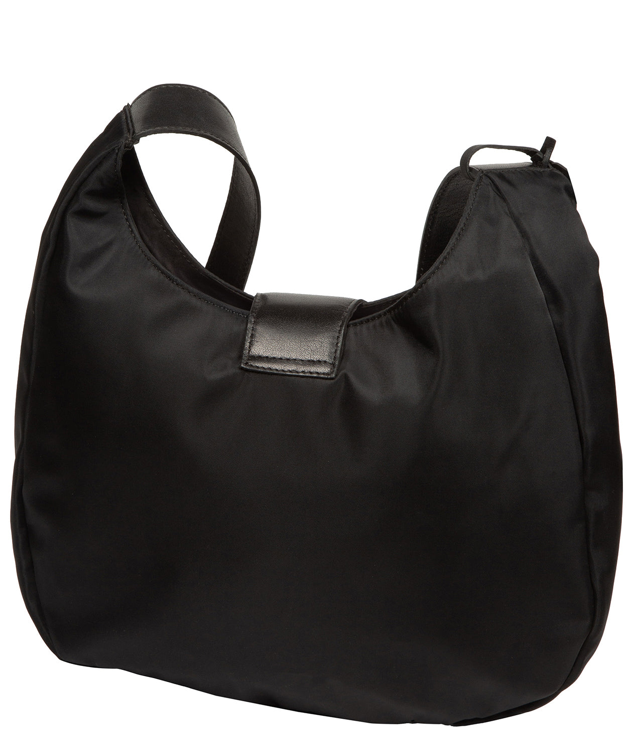 'Clemence' Black Canvas & Leather Shoulder Bag