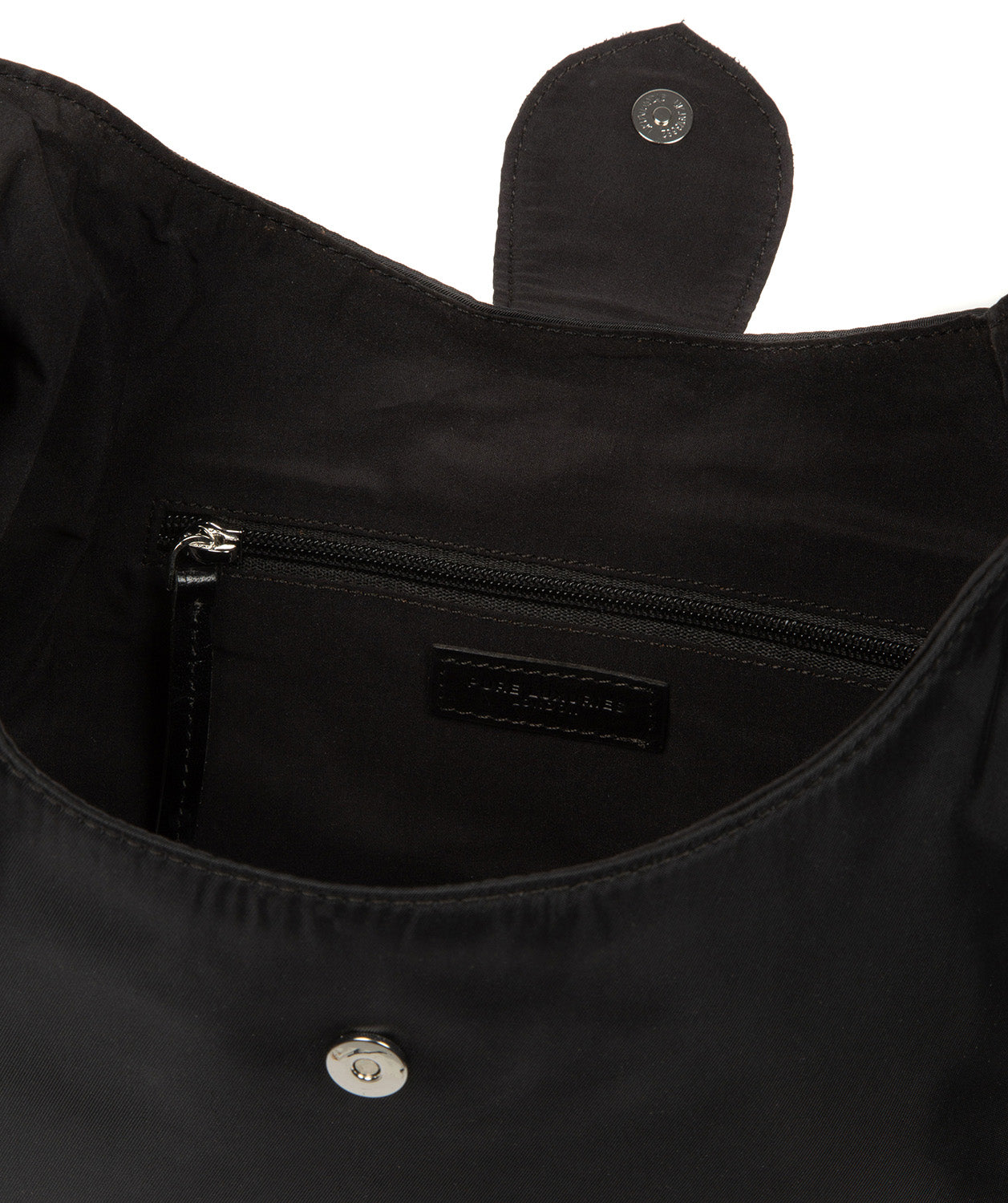 'Clemence' Black Canvas & Leather Shoulder Bag