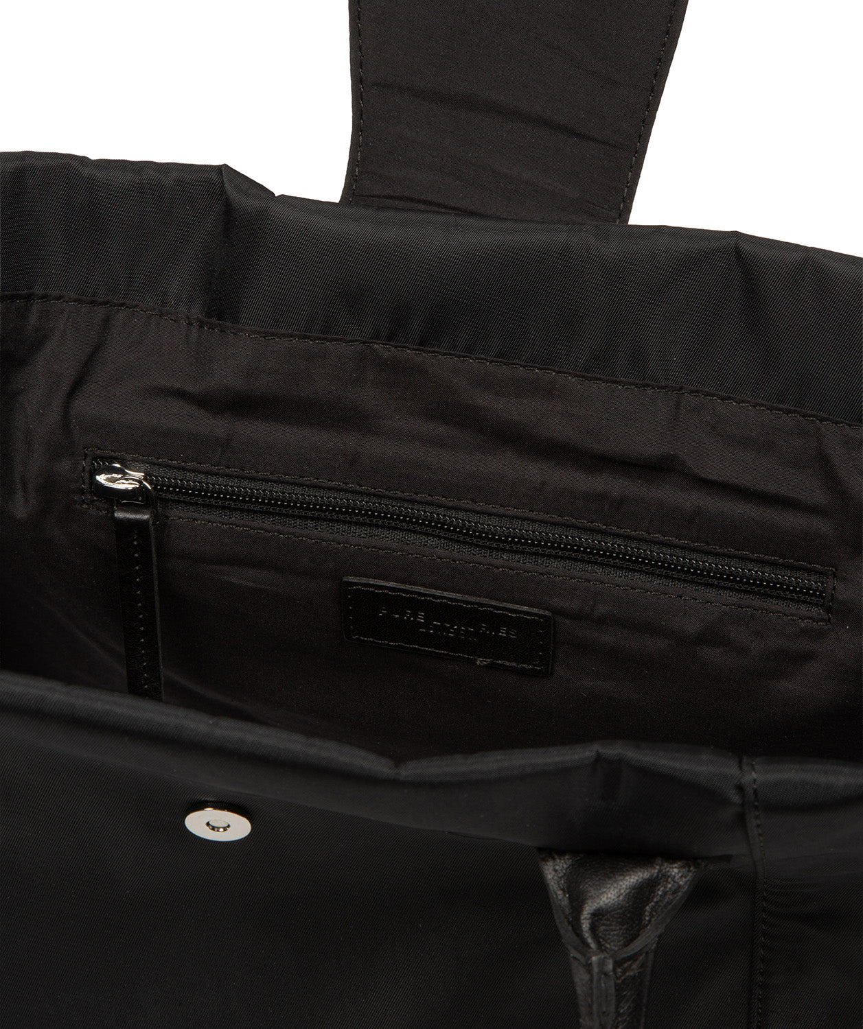 'Genevieve' Black Canvas & Leather Tote Bag