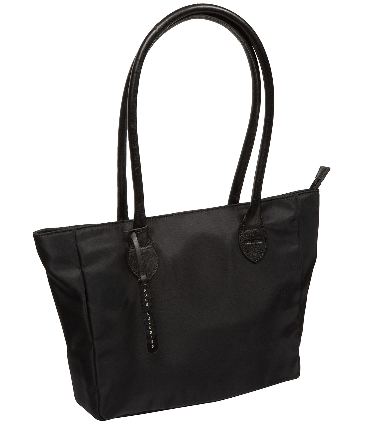'Apolline' Black Canvas & Leather Tote Bag