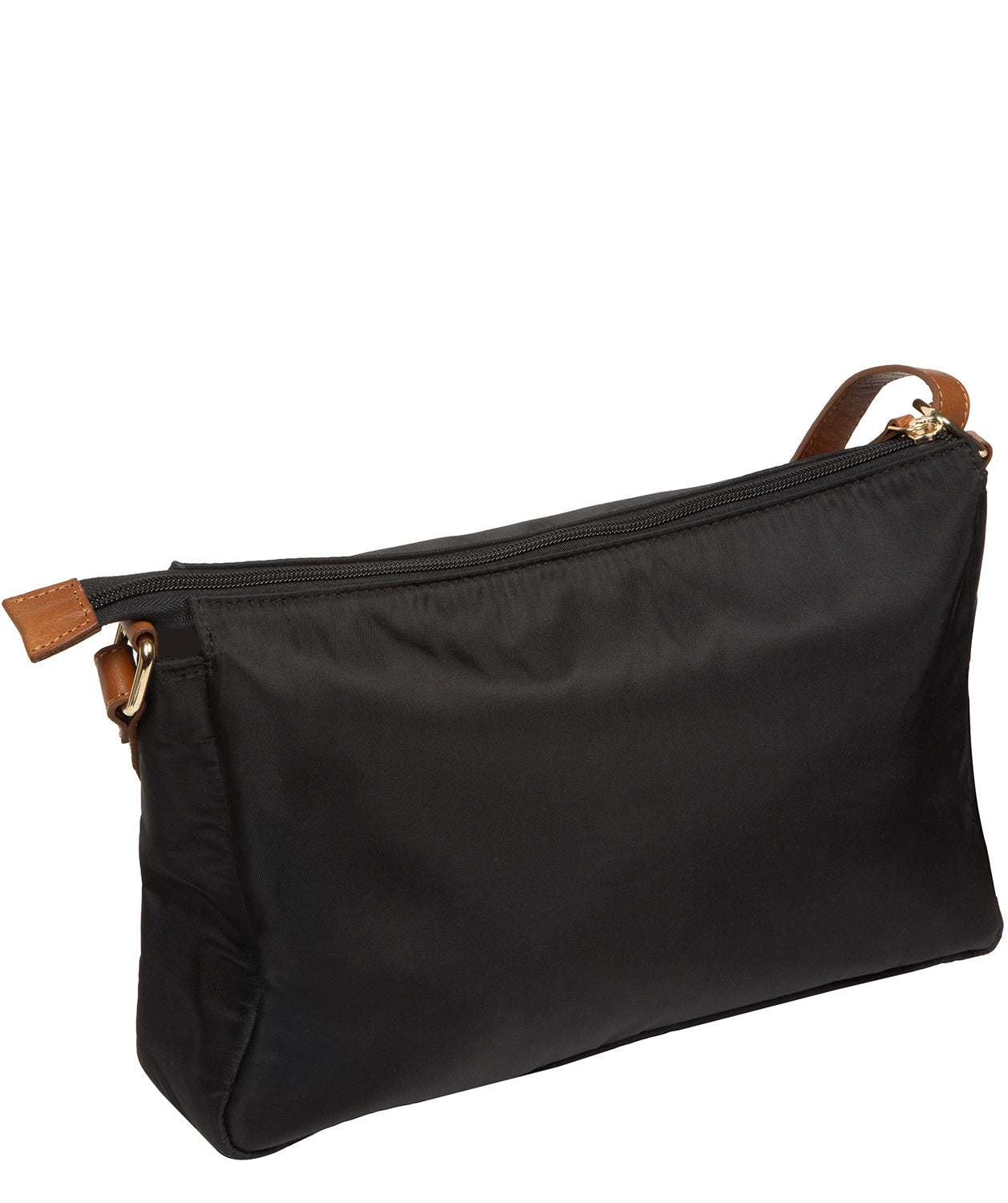'Margaux' Black & Cognac Canvas & Leather Cross Body Bag