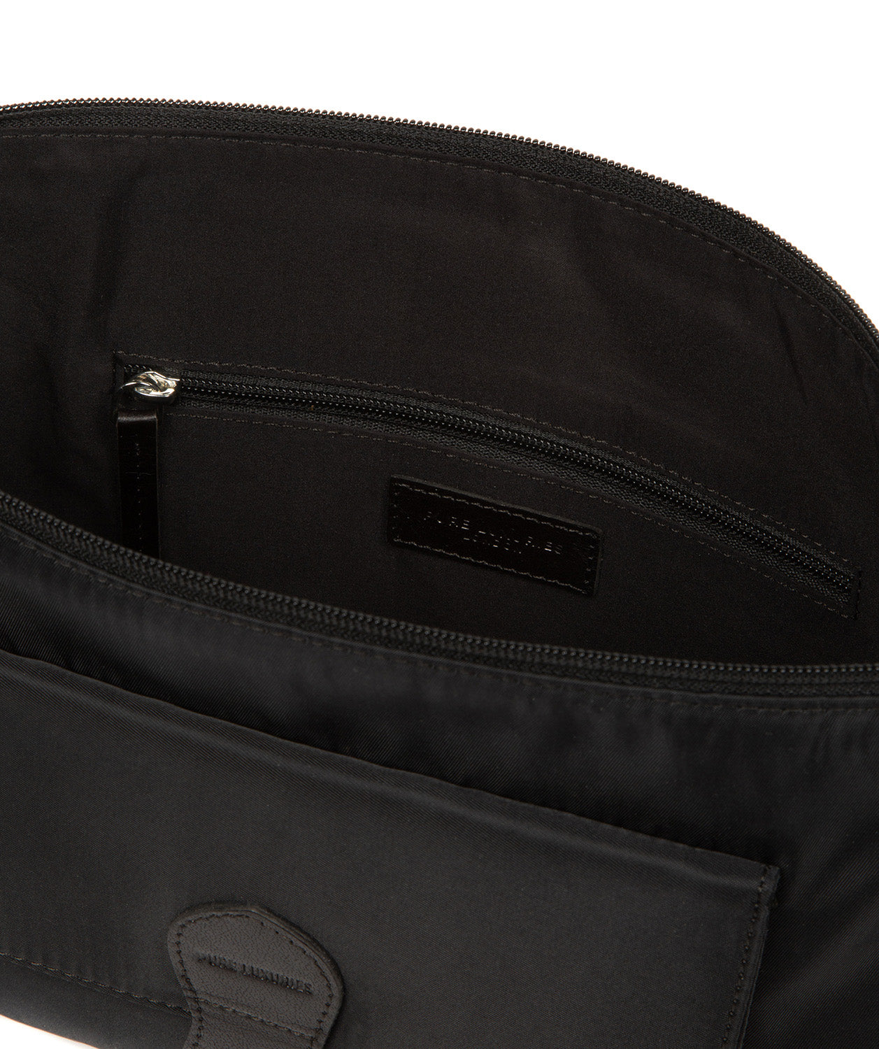 'Margaux' Black Canvas & Leather Cross Body Bag
