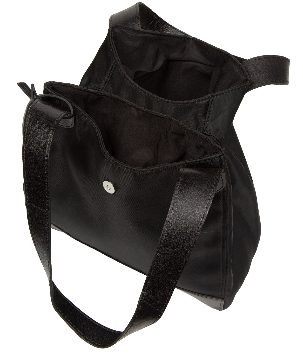 'Antoinette' Black Canvas & Leather Handbag