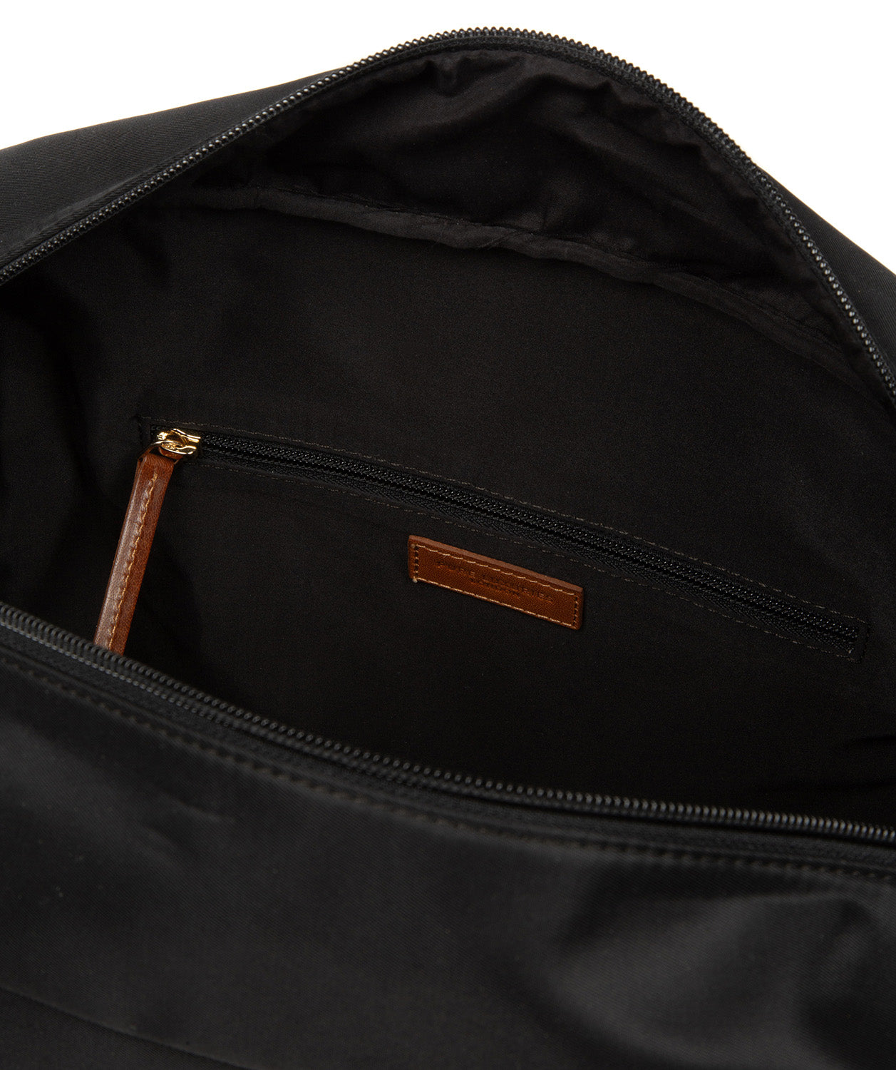 'Skye' Black & Cognac Canvas & Leather Cabin Bag