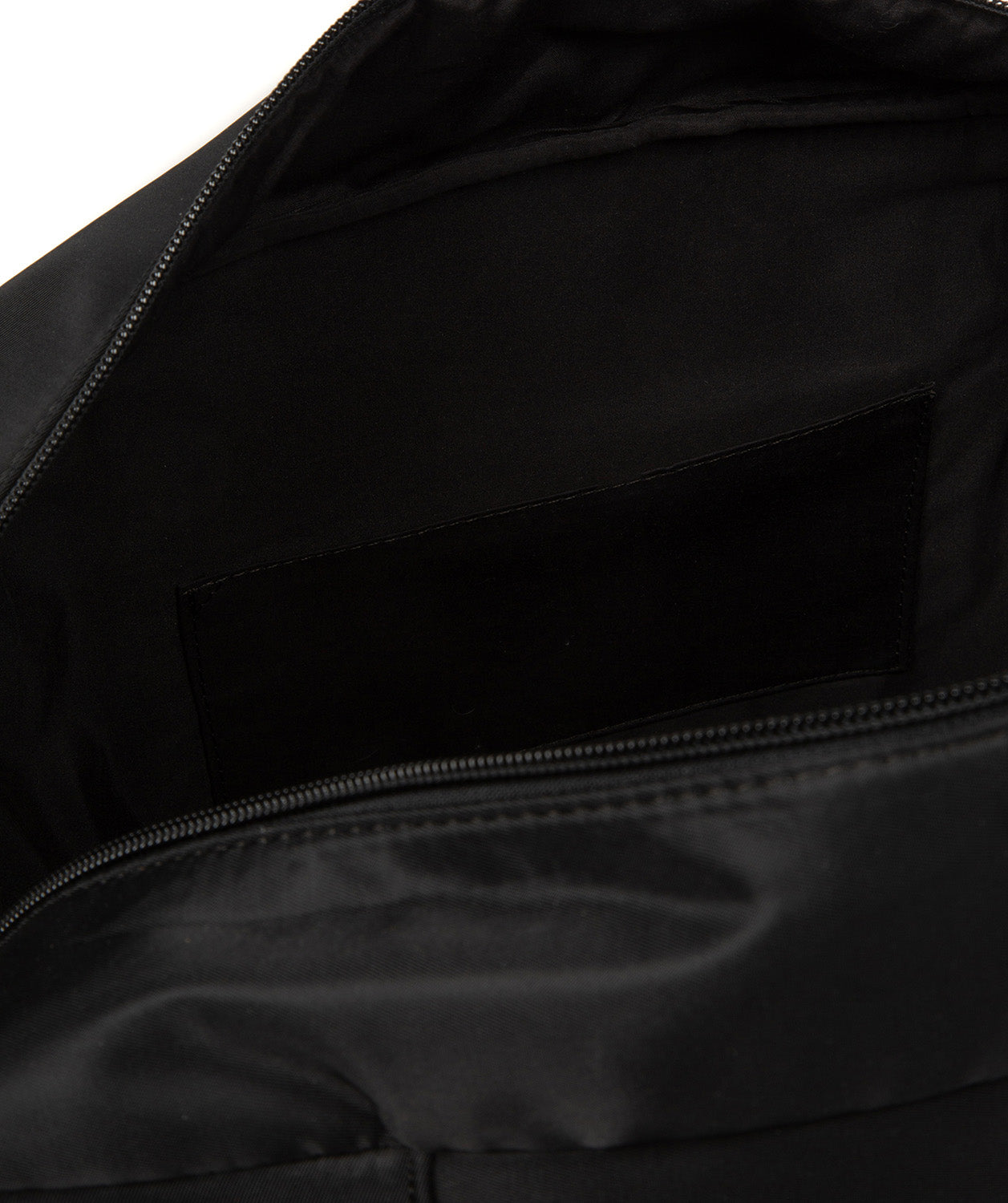 'Skye' Black & Cognac Canvas & Leather Cabin Bag