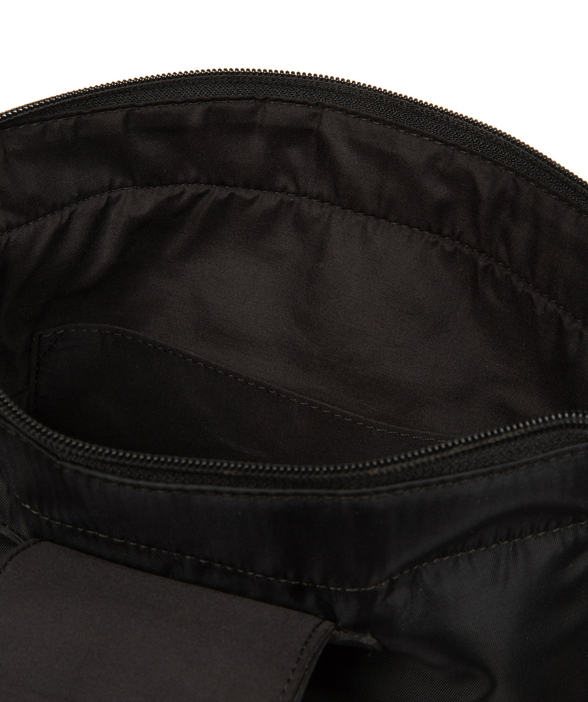 Side profile showing leather trim and construction