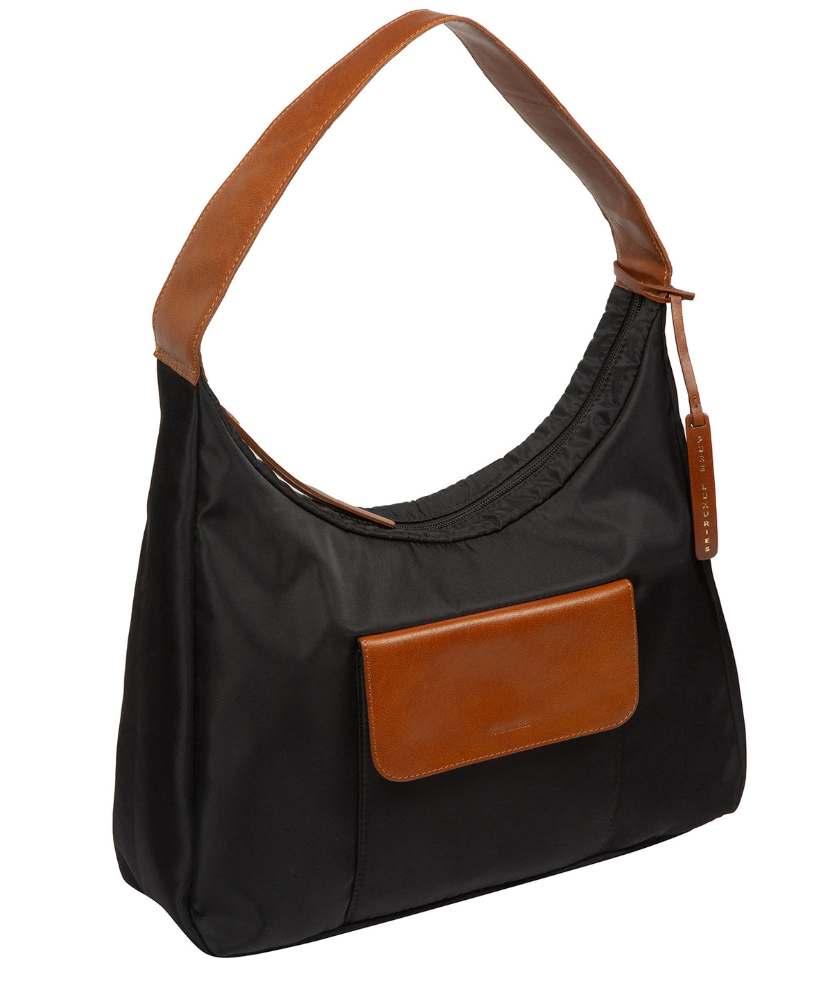 Mireille shoulder bag side profile showing construction