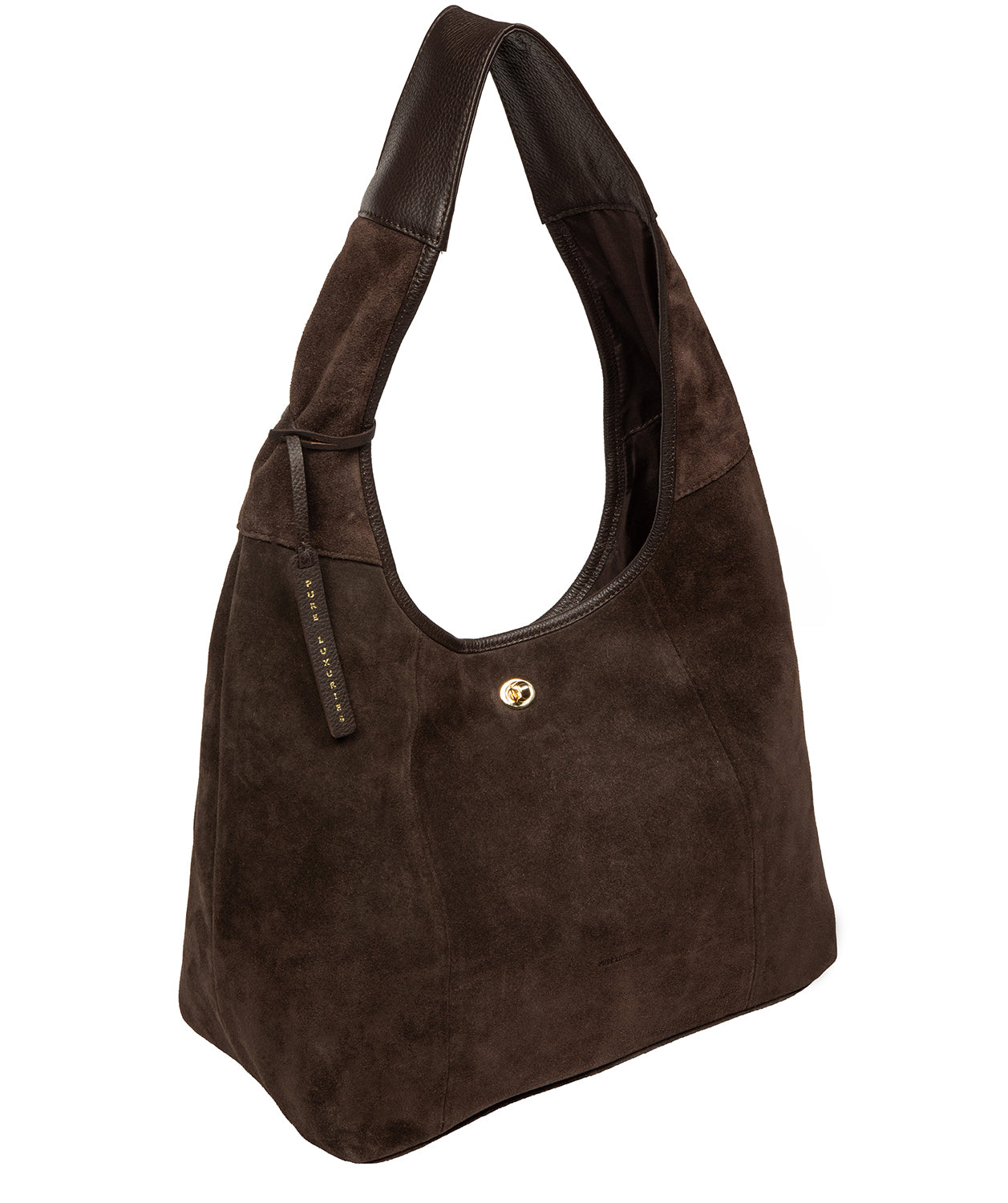 Chunky suede and leather combination strap detail