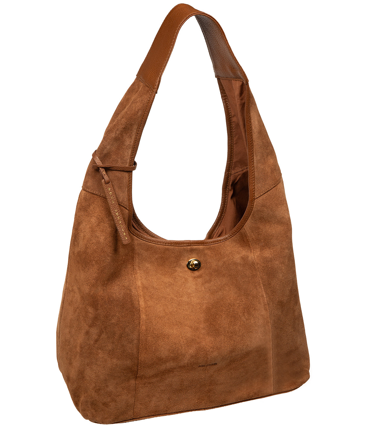 Suede and leather combination strap detail