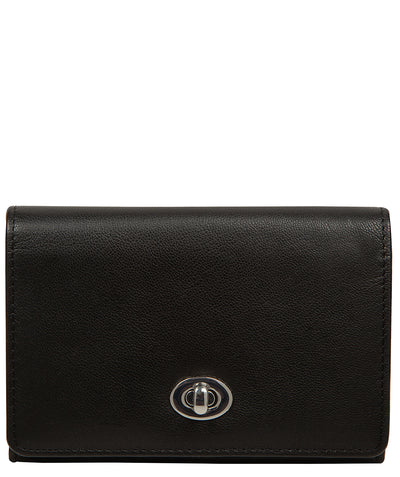 'Amber' Black Leather Purse