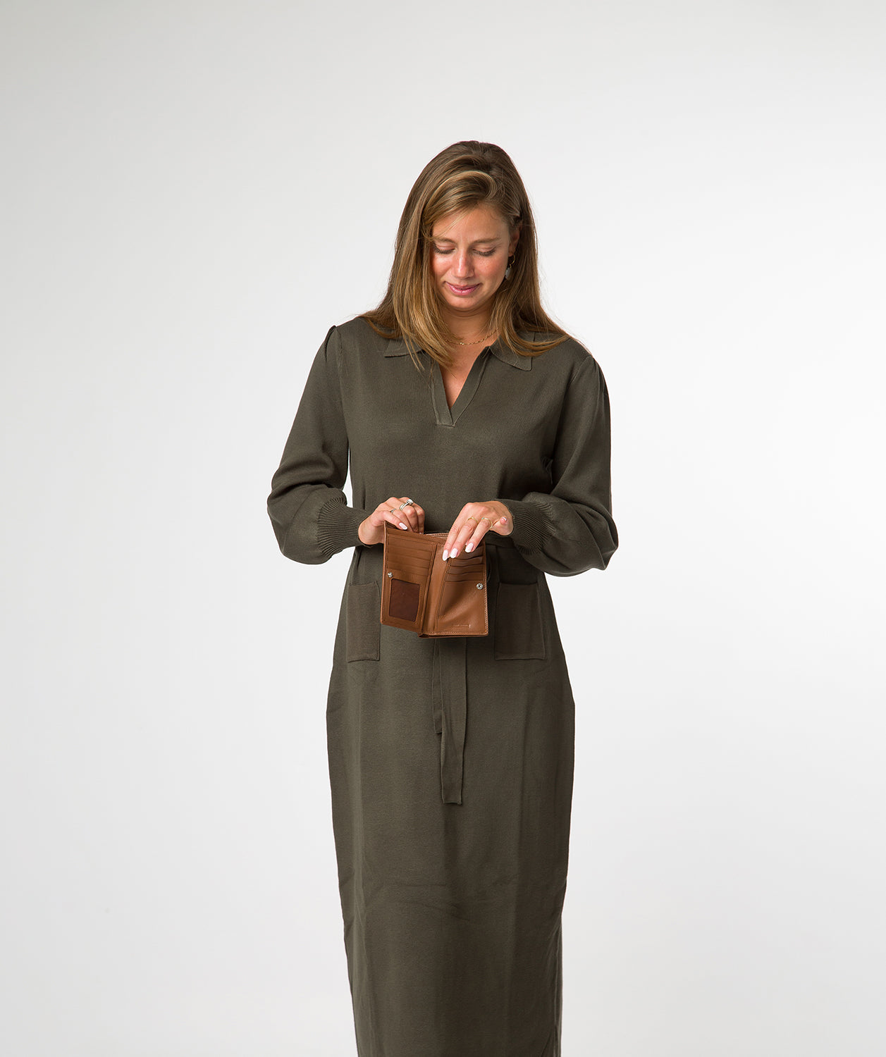 'Julia' Tan Leather Purse