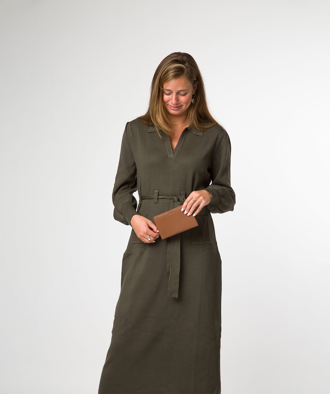 'Julia' Tan Leather Purse