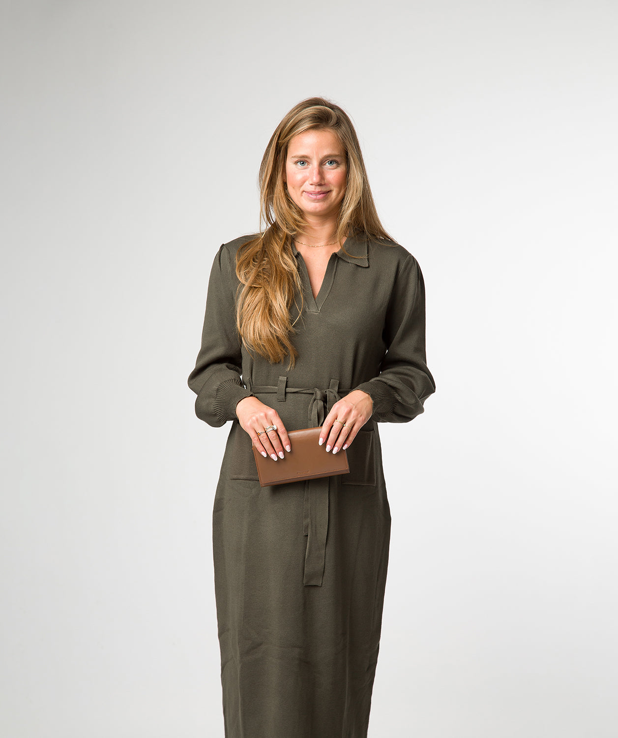 'Mia' Tan Leather Purse