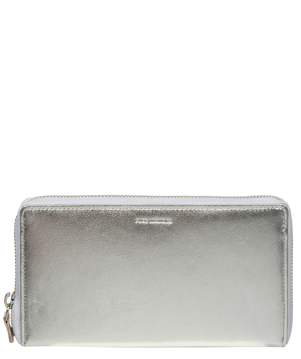 'Roxy' Metallic Silver Leather Purse
