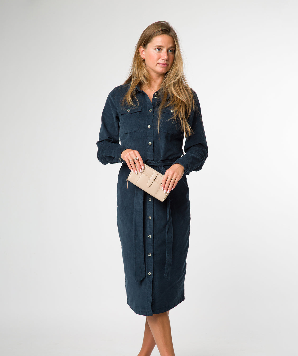 'April' Latte Leather Purse