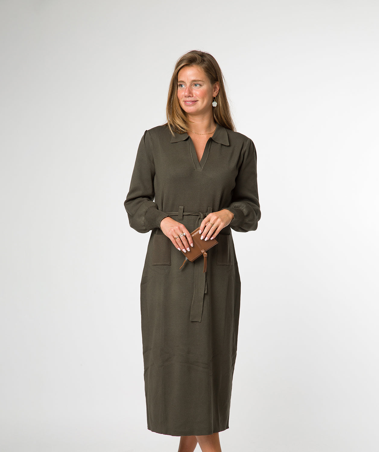 'Hailey' Tan Leather Purse