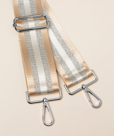 Strap Champagne and Silver Striped Mix with Silver Fittings