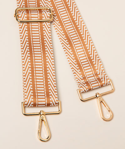 Strap Tan And Cream Tribal Mix with Gold Fittings