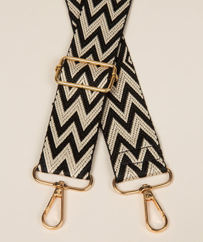 Strap Cream and Black Diamond Mix with Gold Fittings