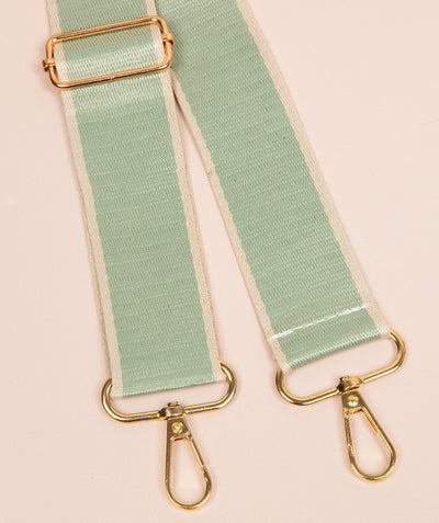 Strap Sage and Beige Trim Mix with Gold Fittings