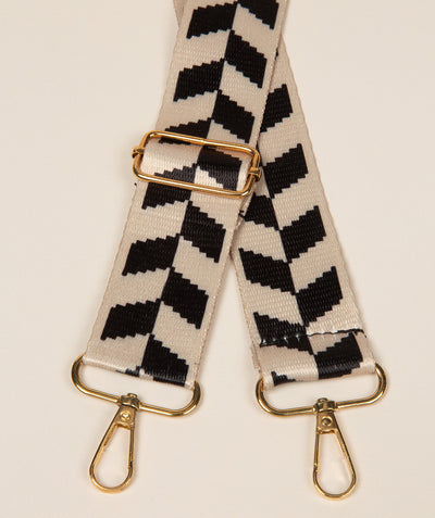 Strap Beige and Black Vine Mix with Gold Fittings