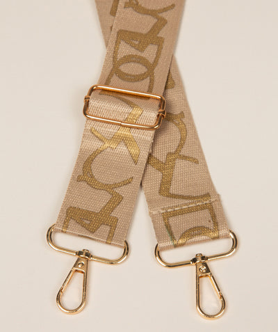 Strap Beige and Gold Monogram Mix with Gold Fittings