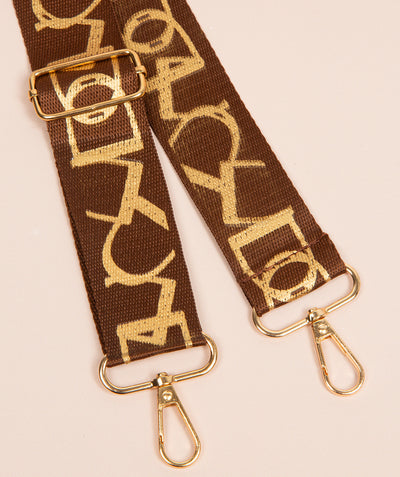 Strap Coffee and Gold Monogram Mix with Gold Fittings