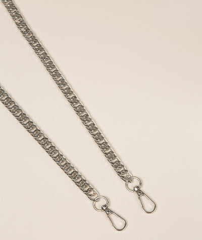 Strap Silver Flat Curb Chain