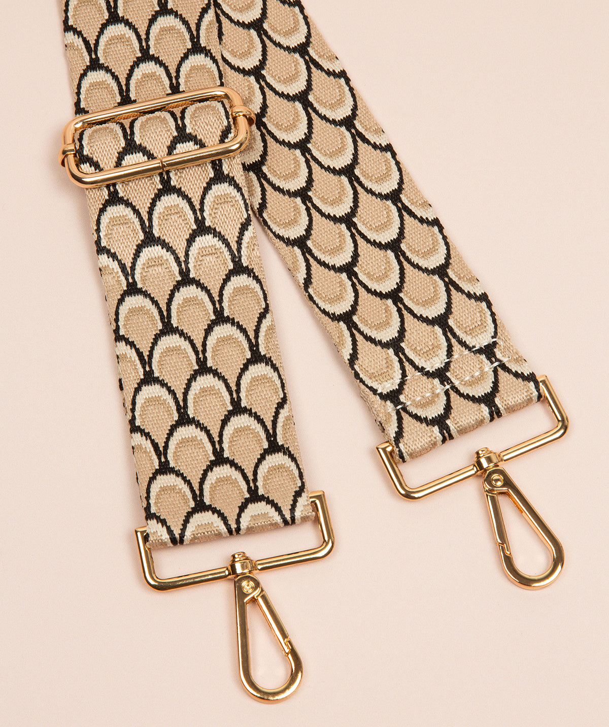 Strap Beige and Black Scale Mix with Gold Fittings